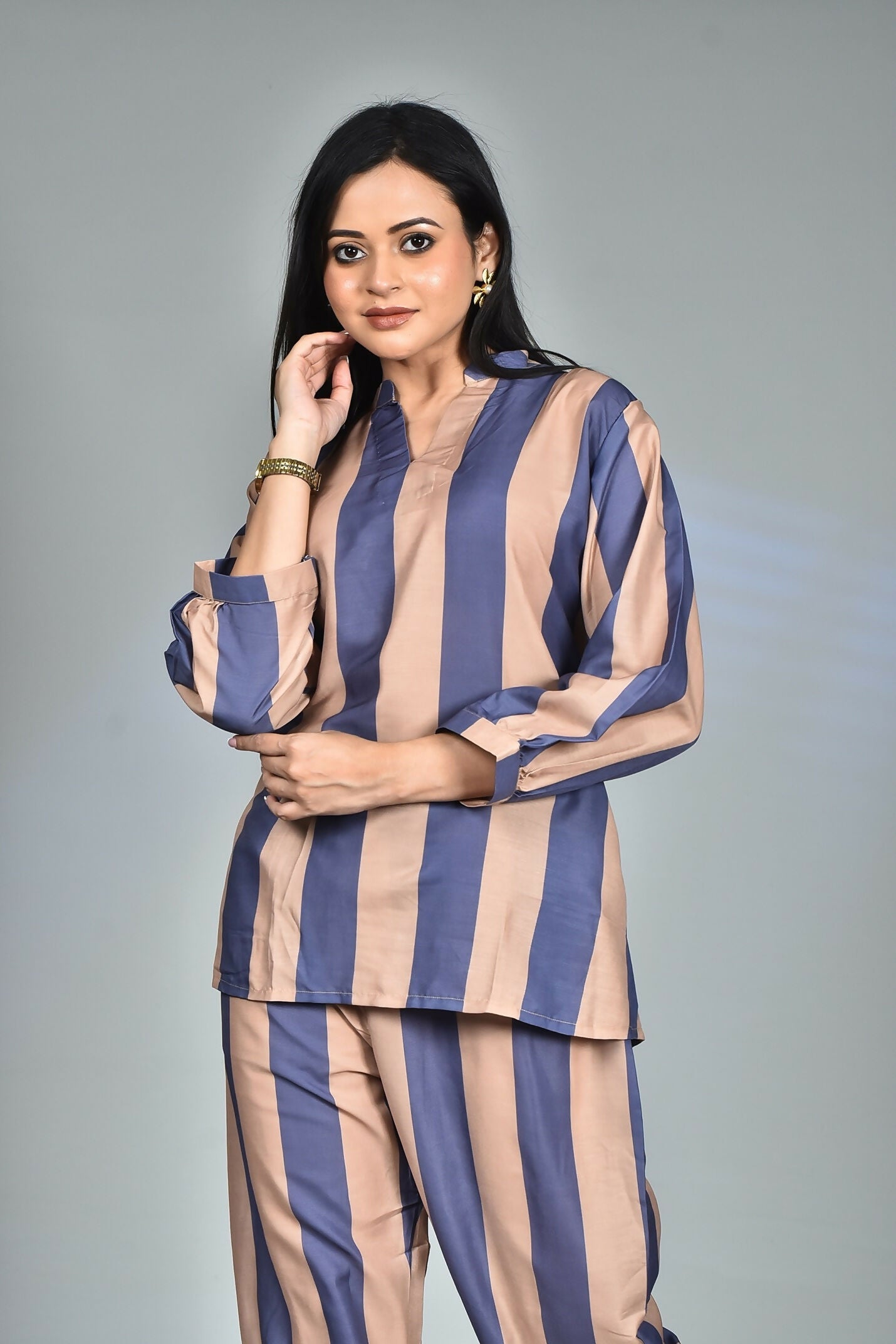 Morchari Digital Print Semi Muslin Co-Ord Set Top & Trouser-Multicolor - Swadesiicart