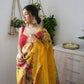 Vamsee Dillagi Yellow Organza Saree - Swadesiicart