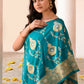 Joban Fashion Teal Green Banarasi Soft Pure Handloom Banarasi Silk Saree | Swadesiicart