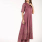 Aniyah Rayon Block Print Anarkali Flared Kurta With Palazzo Set Dusty Pink (AN-156K)