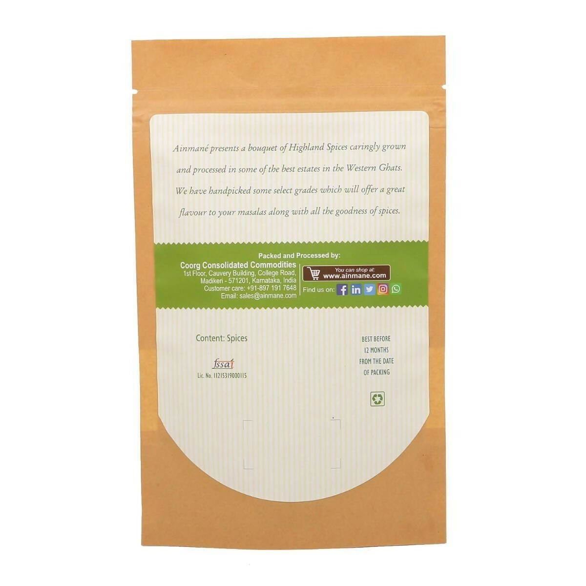 Ainmane Whole White Pepper - Swadesiicart
