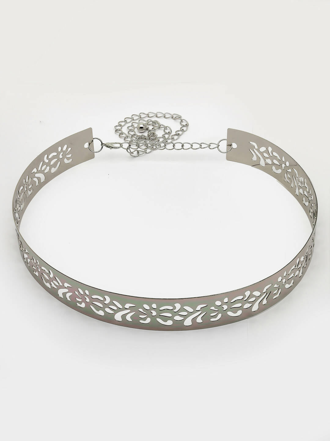 NVR Women Circular Silver Plated Adjustable Broad Belt | Swadesiicart