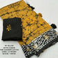 Arfa Fashion House Mustered Combination Pure Chanderi Cotton Batik Printed Saree