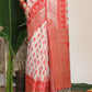 Shree Shyam Fashion Linen Cotton Red & White Saree