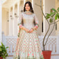 Partywear Designer Pista Dola Silk Anarkali suit with Dupatta - Samyukta - Swadesiicart