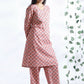 Breathables Women’S Loungewear Long Kurta Co-Ord Set Cotton Pink Indian Motif Butta Print