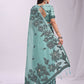 Shree Shyam Fashion Kashira Sea Green Linen Cotton Saree
