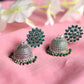 Mominos Fashion Joharkamal Kundan work Jhumka with Green Beads - Swadesiicart