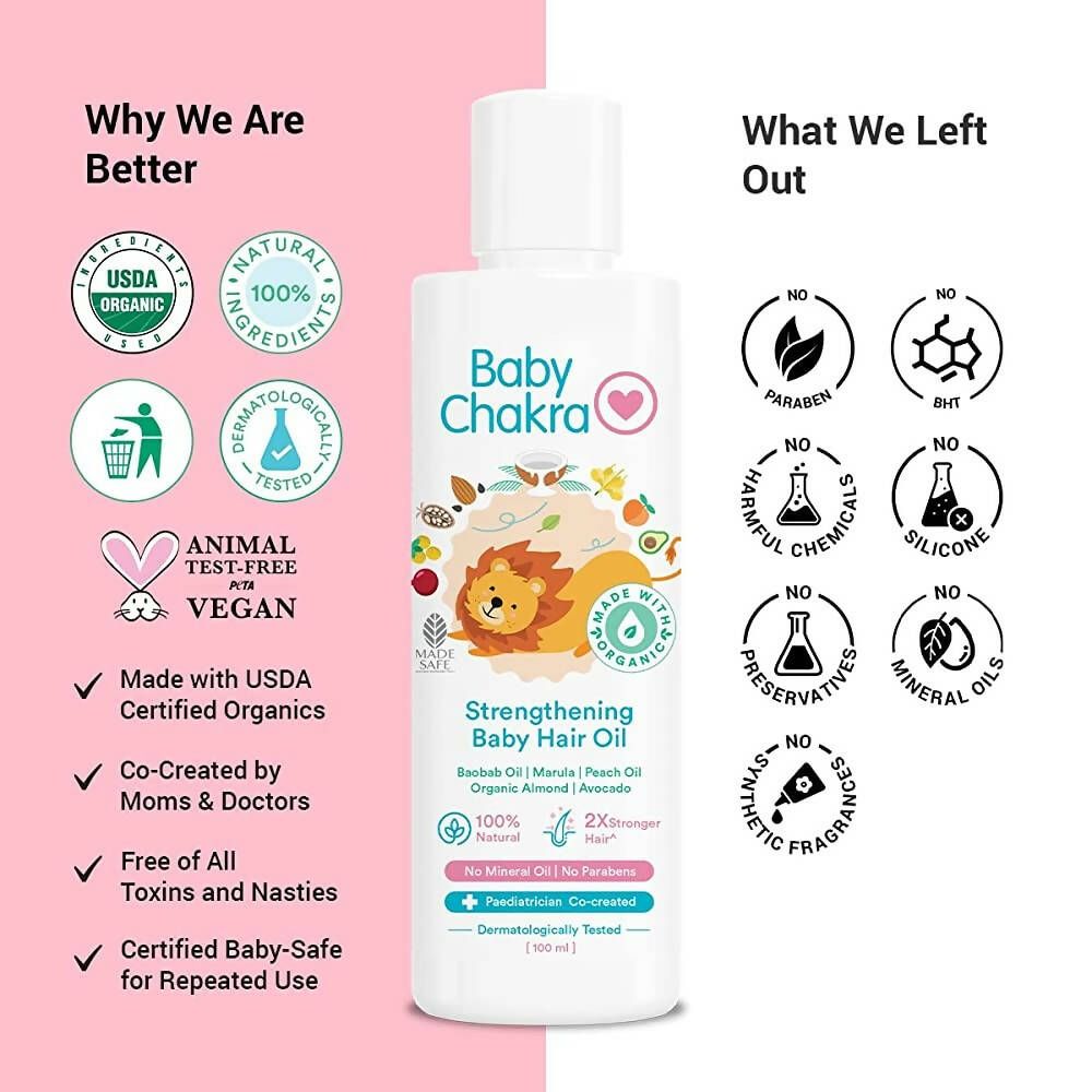BabyChakra Strengthening Baby Hair Oil - Swadesiicart