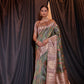 Vishnu Weaves Women's Green Tussar Silk Zari Woven Saree with Blouse - Swadesiicart