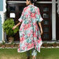 Vaasva Women's Aqua Musline Viscose Digital Printed Kaftan Pant Set | Swadesiicart