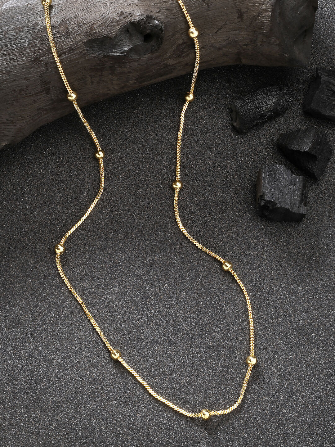 NVR Women's Set of 2 Silver & Gold Rhodium-Plated Minimal Chain | Swadesiicart