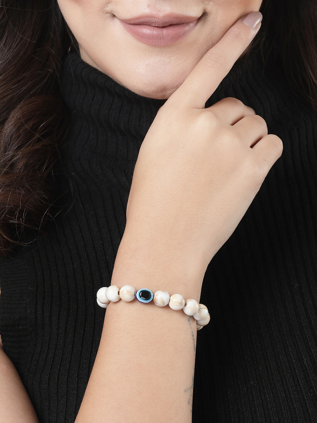 NVR Men & Women Marble Evil Eye Adjustable Bracelet - Swadesiicart