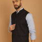 Even Apparels Pure Wool Nehru Jacket - Black | Swadesiicart