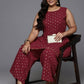 Ahalyaa Women's Traditional Wear Co-ords - Maroon - Swadesiicart
