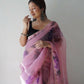 Vamsee Pink Organza Saree - Swadesiicart