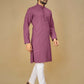 Anaita Purple Embroidered Rayon Straight Kurta