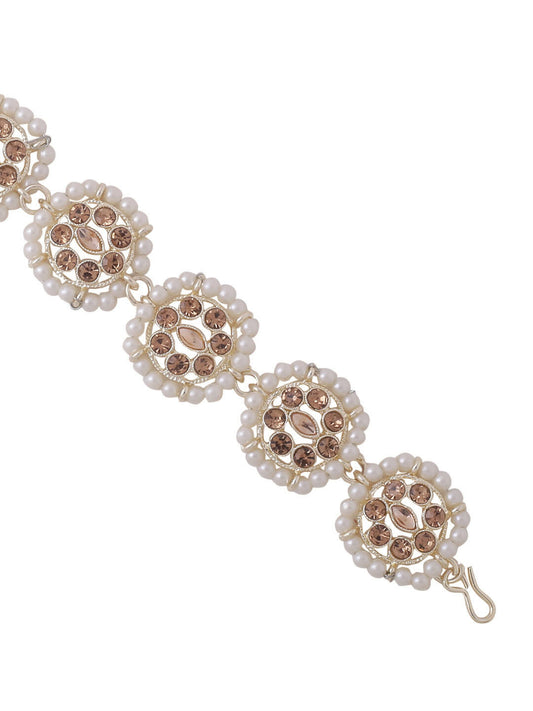 NVR Women's Gold-Polished Traditional Trending Matha Patti | Swadesiicart
