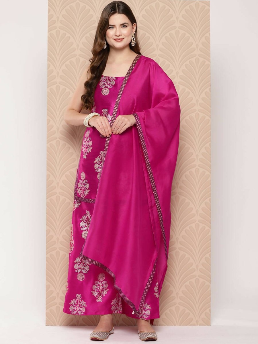 Ahalyaa Women's Traditional wear Kurta Set - Pink | Swadesiicart