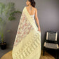 Joban Fashion Grey Floral Motifs Banarasi Silk Sarees | Swadesiicart
