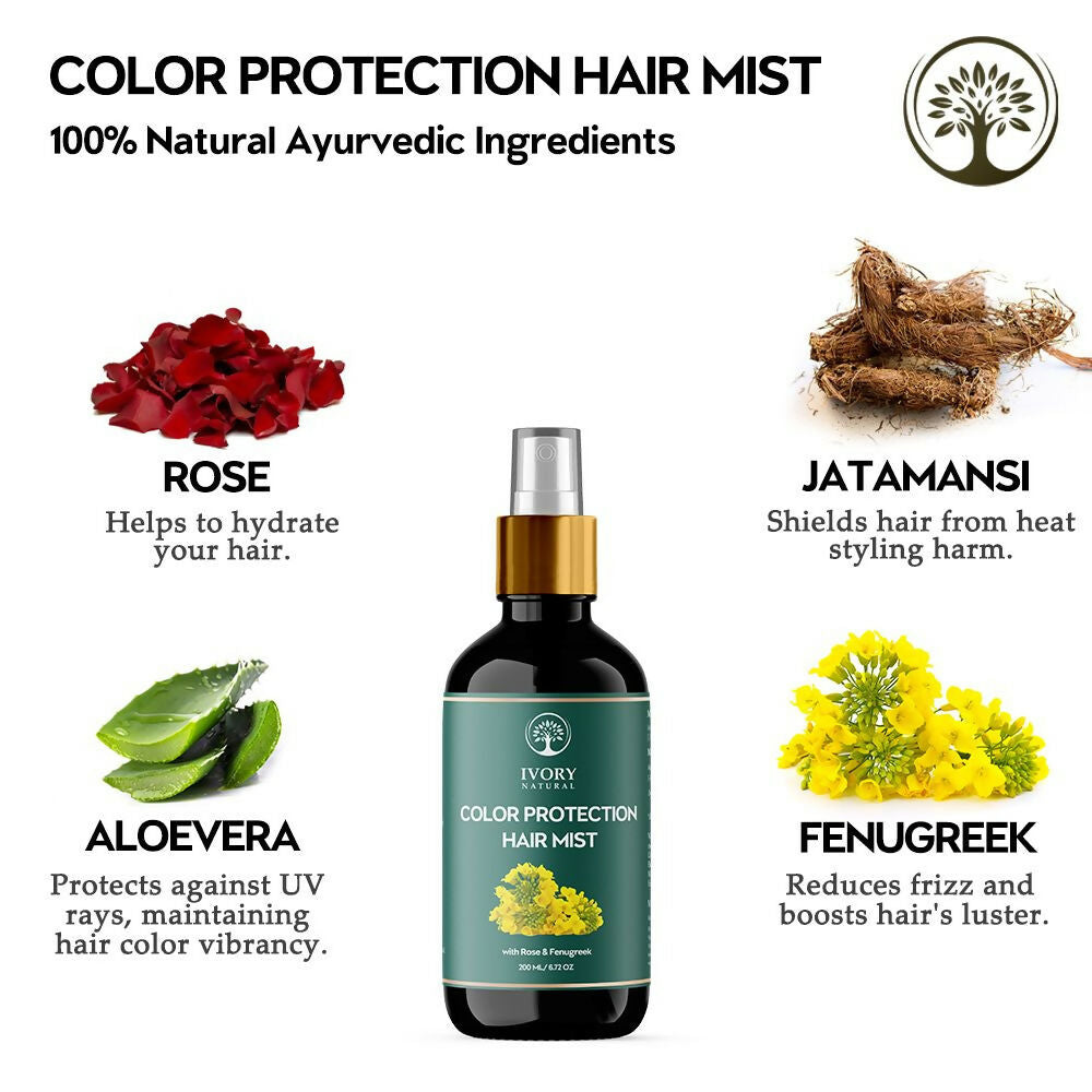 Ivory Natural Color Protection Hair Mist - Locks In Vibrant Hues, Adds Luminous Shine | Swadesiicart