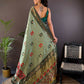 Joban Fashion Grey Small Butti Banarasi Silk Sarees | Swadesiicart
