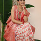 Shree Shyam Fashion Linen Cotton Red & White Saree