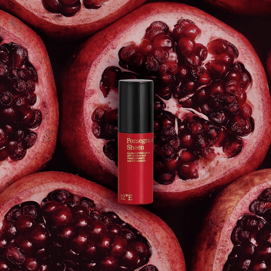 82°E By Deepika Padukone Pomegranate Sheen SPF 15 PA++ Illuminating Lip Oil with Pomegranate and Ceramides | Swadesiicart