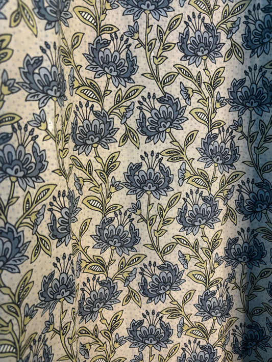 trueBrowns Blue Floral Print Kurta | Swadesiicart