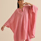 trueBrowns Light Pink Dobby Oversized Co-Ord Set - Swadesiicart