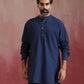 trueBrowns Men's Navy Cotton Mandarin Collar Kurta Co-ord set - Swadesiicart