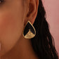 trueBrowns Brass Black Stone Drop Stud Earrings - Swadesiicart