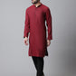 Even Apparels Maroon Solid Kurta With Band Collar | Swadesiicart
