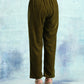 trueBrowns Mehandi Velvet Pant | Swadesiicart
