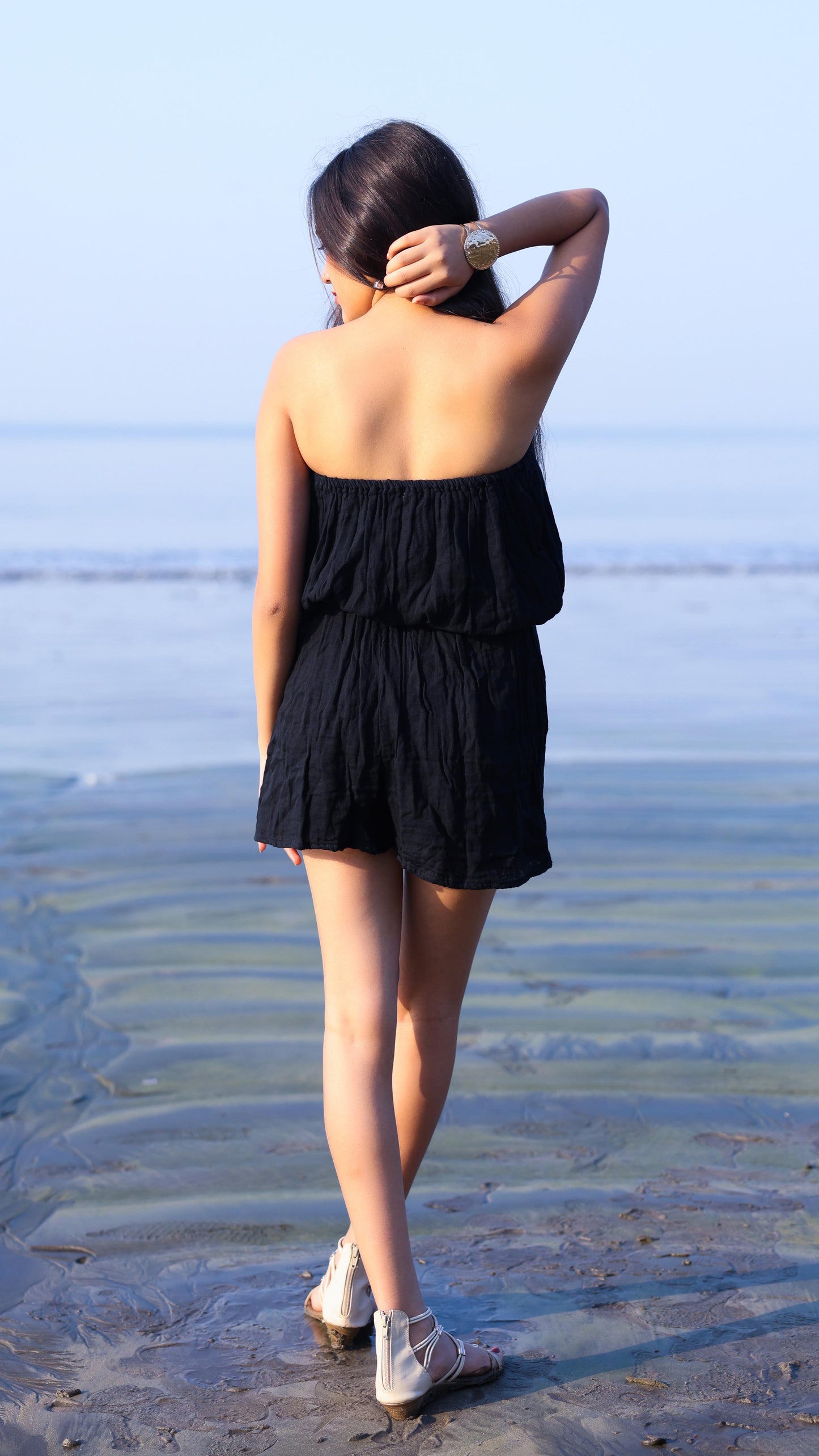 Noroke Cotton Crepe Crinkled Play Suit | Swadesiicart