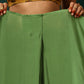 trueBrowns Green Muslin Silk Ready to Wear Saree | Swadesiicart
