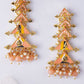 New Partywear Orange Raja Rani Meenakari Drop Earrings for Womens by House of Ree | Swadesiicart