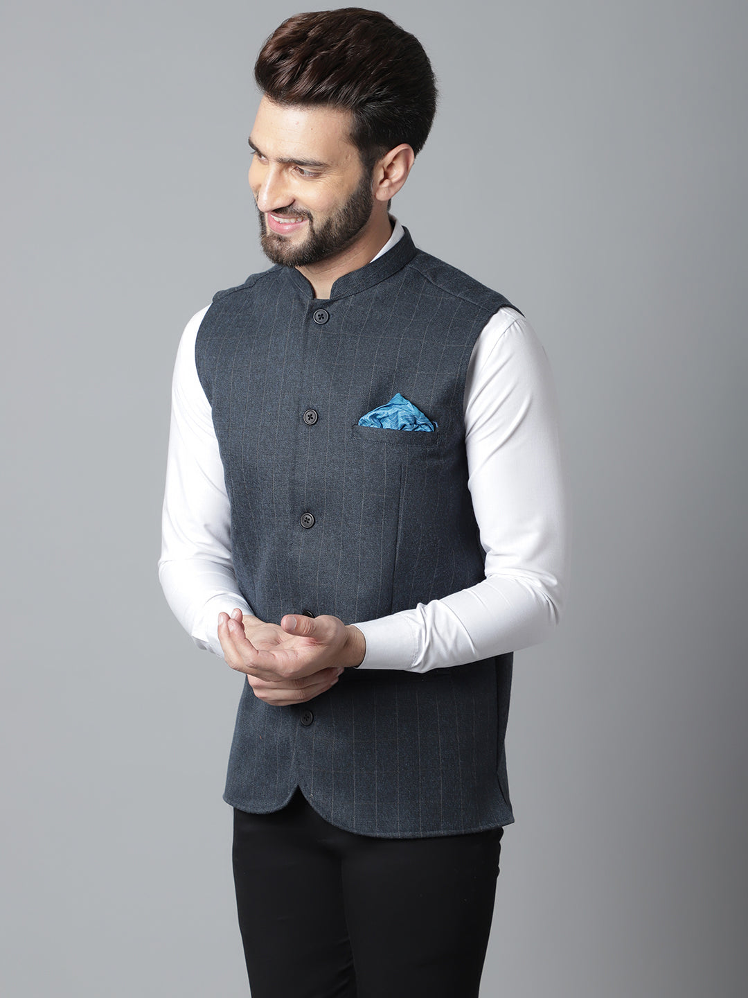 Even Apparels Men's Beige Nehru Jacket With Welt Pockets | Swadesiicart