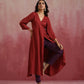 trueBrowns Maroon Modal Angrakha Kurta Set | Swadesiicart
