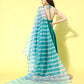 InWeave Women's Teal Lace Work Backless Kurta Sharara Set With Lehariya Dupatta - Swadesiicart