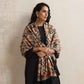 trueBrowns Black Embroidered Woollen Stole | Swadesiicart