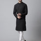 Even Apparels Black Long Kurta With Band Collar | Swadesiicart