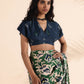 trueBrowns Blue Muslin Ikat Blouse | Swadesiicart