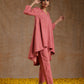 trueBrowns Blush Gold Cotton High-Low Co-Ord Set - Swadesiicart