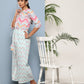 Ahalyaa Printed Waist Tie-Ups Basic Jumpsuit | Swadesiicart