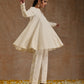trueBrowns Ivory Gold Cotton Flared Co-Ord Set - Swadesiicart