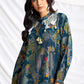 BulBul Nilisha Teal Chanderi Co-Ord Set - Swadesiicart