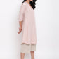 trueBrowns Linen Cotton Rose Kurta Pant Set | Swadesiicart