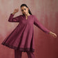 trueBrowns Mauve Cotton Dobby Co-ord set - Swadesiicart