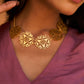 trueBrowns Gold-Polished Leaf Choker | Swadesiicart